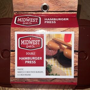 NWT Hamburger Press Make Perfect Formed 0.5" Thick 4.5" Round Midwest Grill
